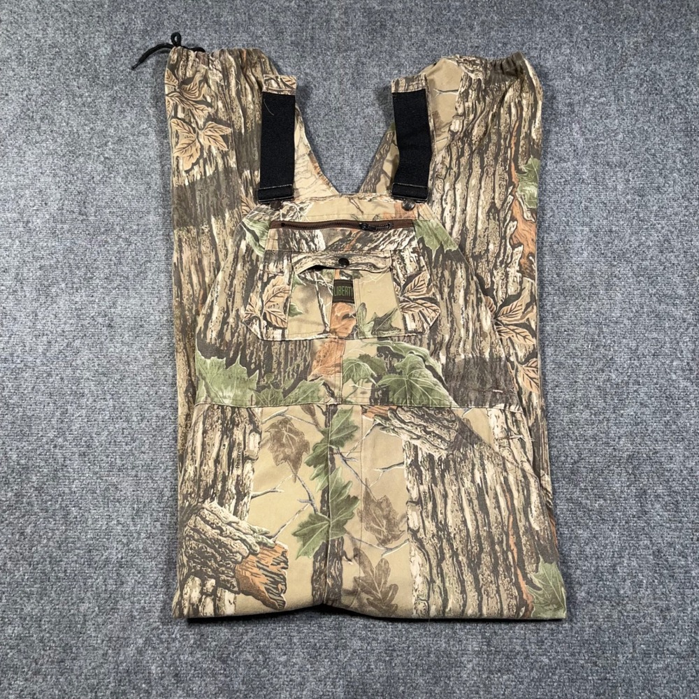 VTG Liberty‎ Realtree Camo Hunting Bib Overalls Mens 44x31 Hardwoods Camouflage